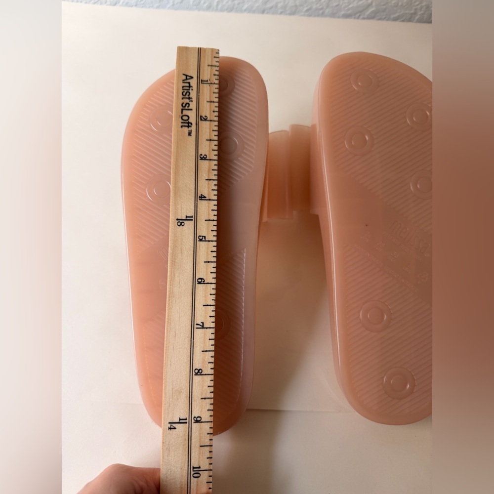 NWOT Melissa Babe Soft Bow Slides | Light Pink Designer Jelly Sandals - Picture 6 of 7